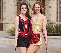 Majorette captains competing in global twirling championship